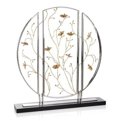 Polished Steel and Brass Floral Sculpture