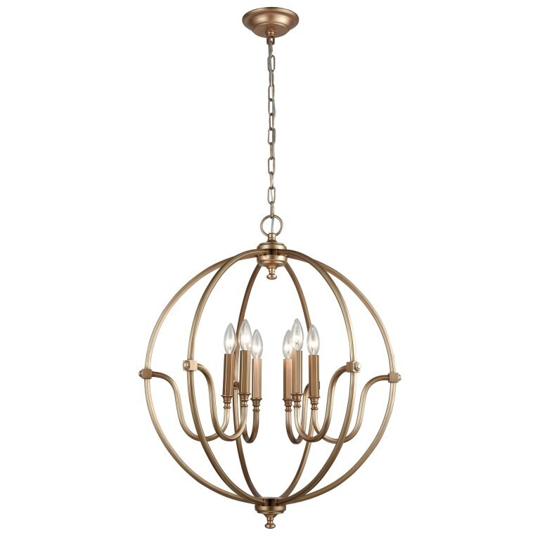 Stanton 25'' Wide 6-Light Matte Gold Chandelier