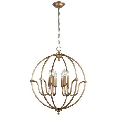 Stanton 25'' Wide 6-Light Matte Gold Chandelier