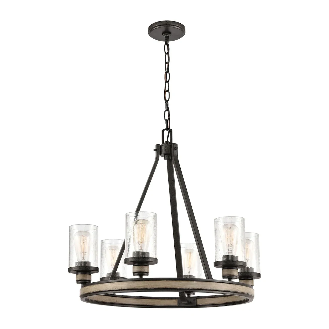 Beaufort 24" 6-Light Ring Chandelier in Antique Graywood