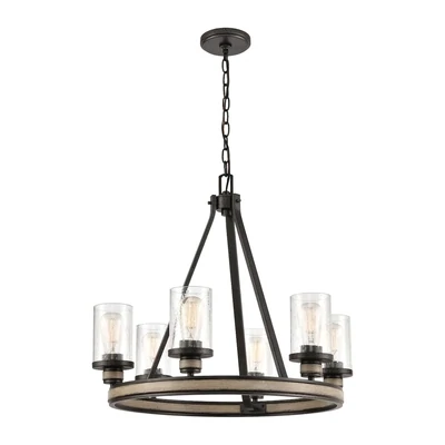 Beaufort 24" 6-Light Ring Chandelier in Antique Graywood