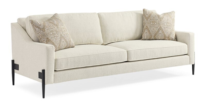 Modern Classic Ivory Upholstered Sofa - 85 inches