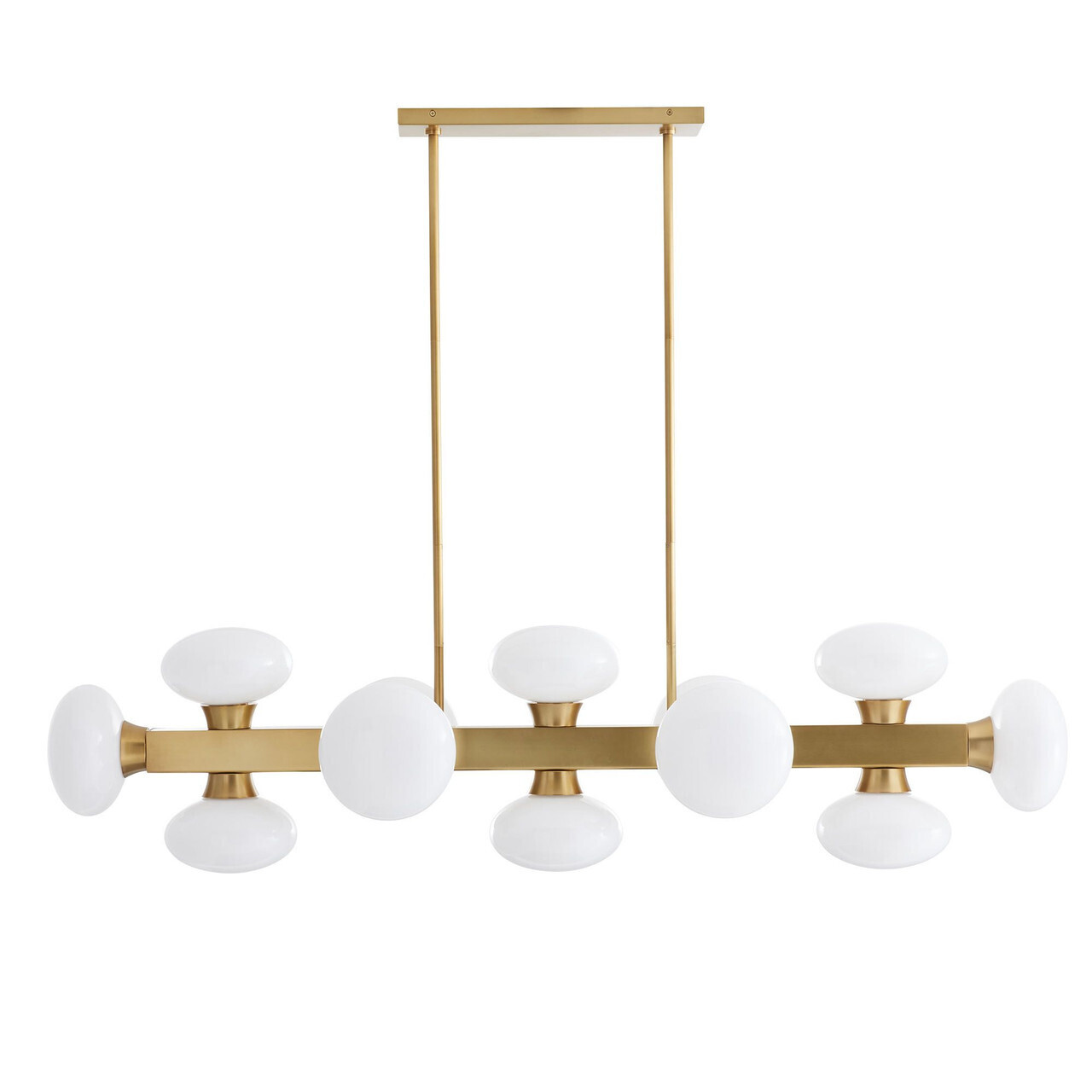 Klarissa 12-Light Modern Linear Chandelier - Antique Brass