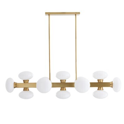 Klarissa 12-Light Modern Linear Chandelier - Antique Brass