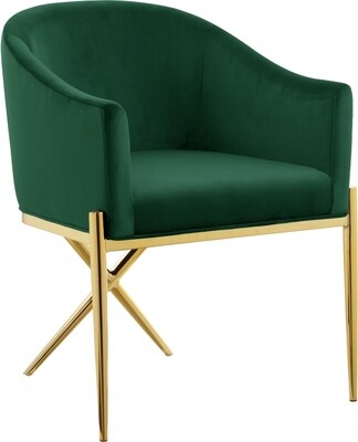Green Velvet Modern Dining Arm Chair