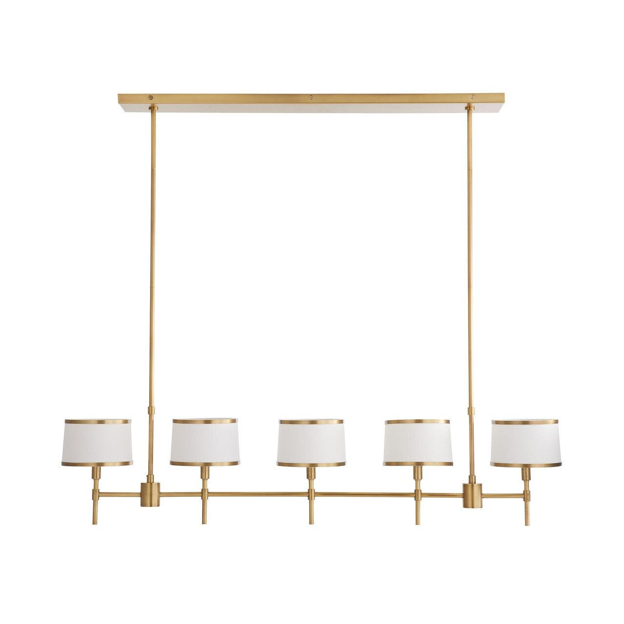 Luciano 5-Light Antique Brass Linear Chandelier