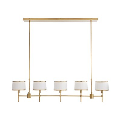 Luciano 5-Light Antique Brass Linear Chandelier