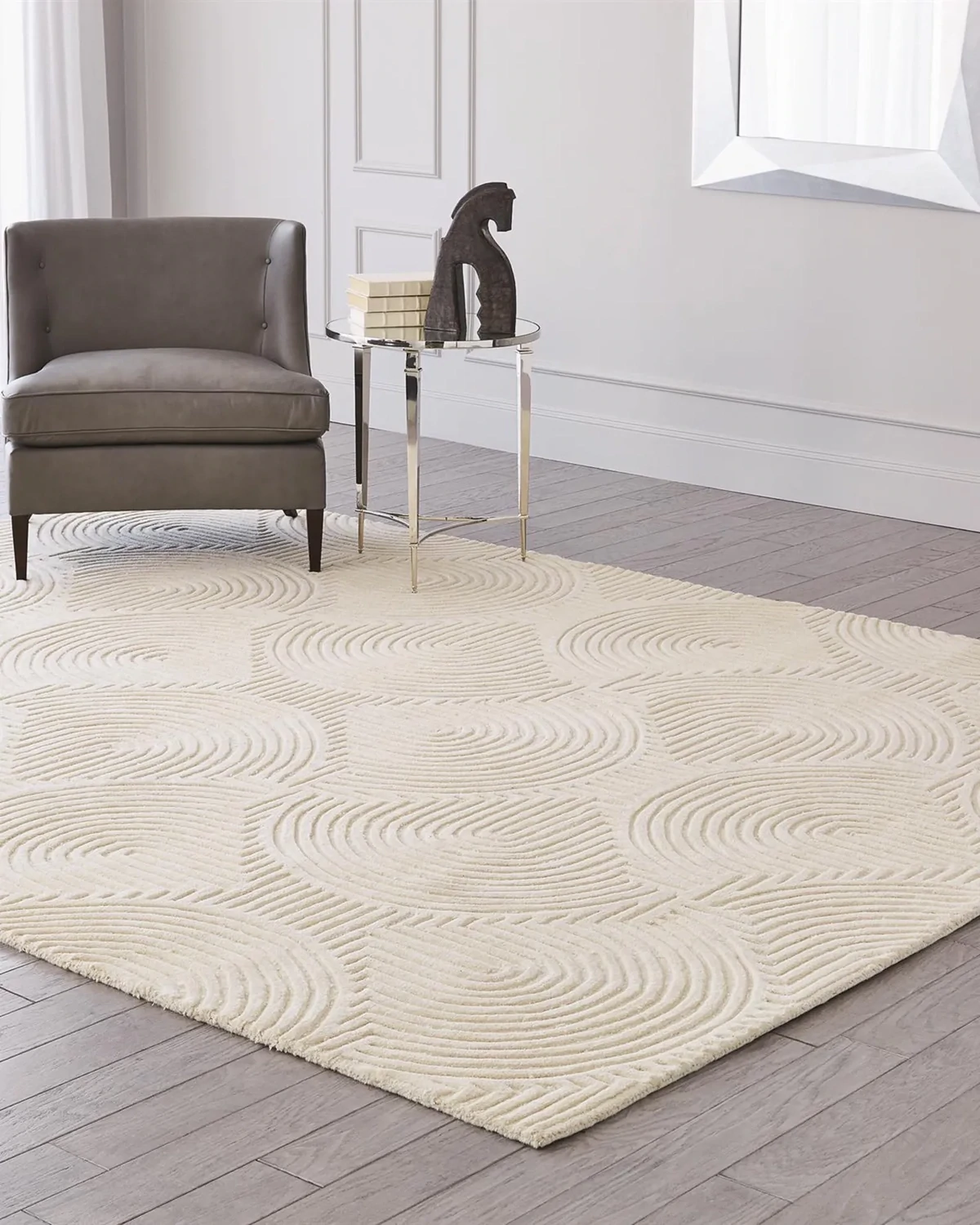 Arches Hand-Tufted Wool Ivory Area Rug - 9' x 12'