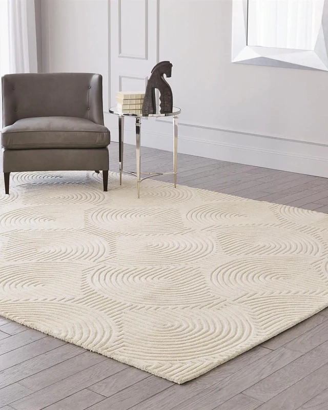 Arches Hand-Tufted Wool Ivory Area Rug - 9' x 12'