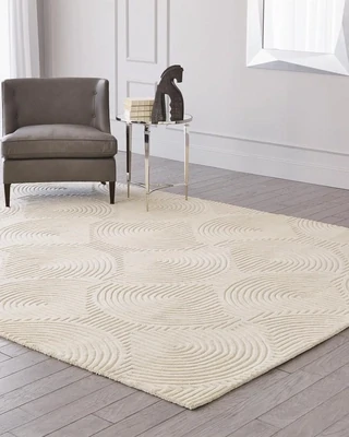 Arches Hand-Tufted Wool Ivory Area Rug - 9' x 12'