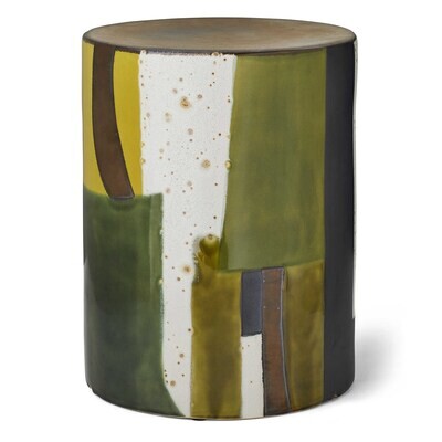 Graph Ceramic Garden Accent Stool