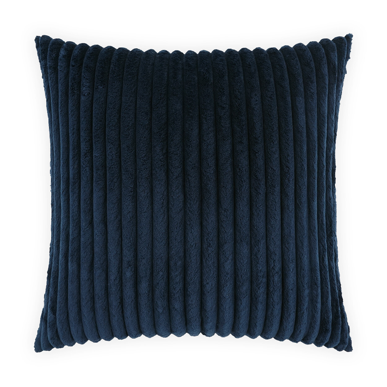 Navy Ribbed Throw Pillow