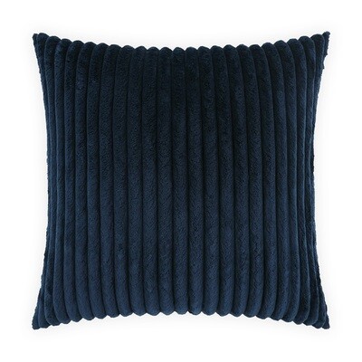 Navy Ribbed Throw Pillow