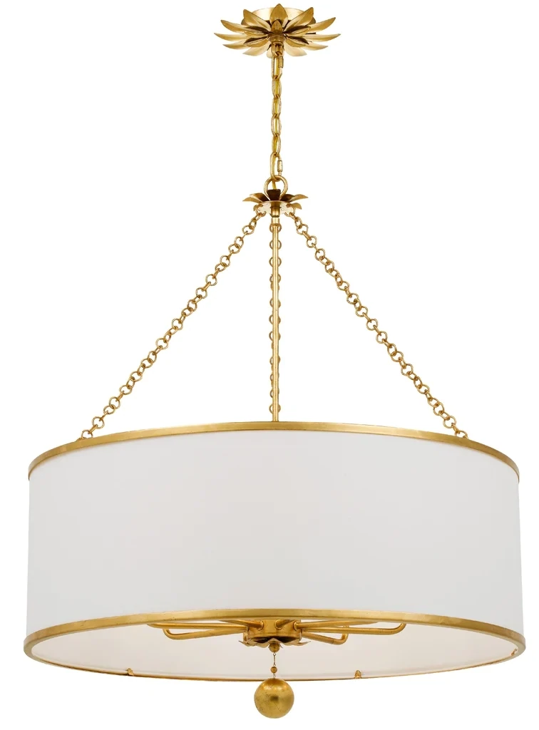 Broche 8 - Light Antique Gold Drum Chandelier