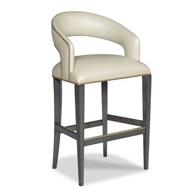 Cream Leather Bar Stool