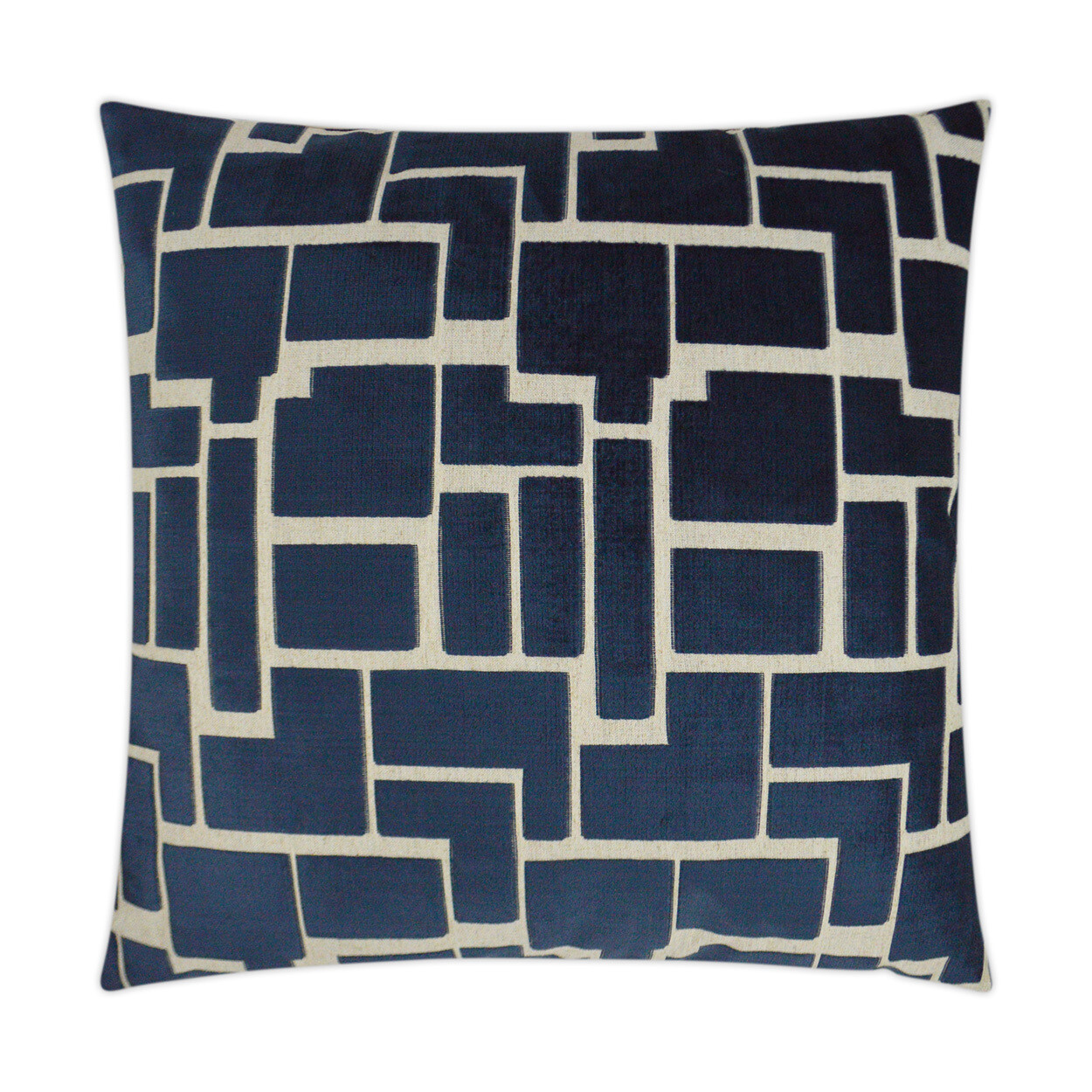 Navy Geometric Throw Pillow