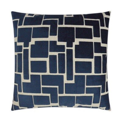 Navy Geometric Throw Pillow