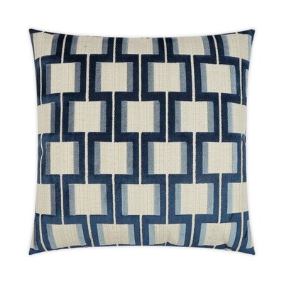 Indigo Geometric Decorative Throw Pillow