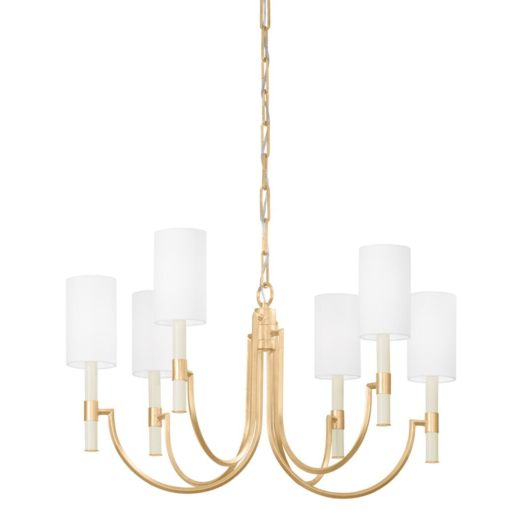 Vintage Gold Leaf 6-Light Chandelier