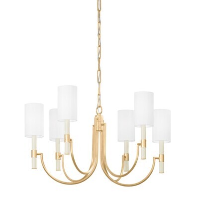 Vintage Gold Leaf 6-Light Chandelier