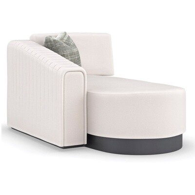 Euro-Modern Left Arm Plinth Base Chaise