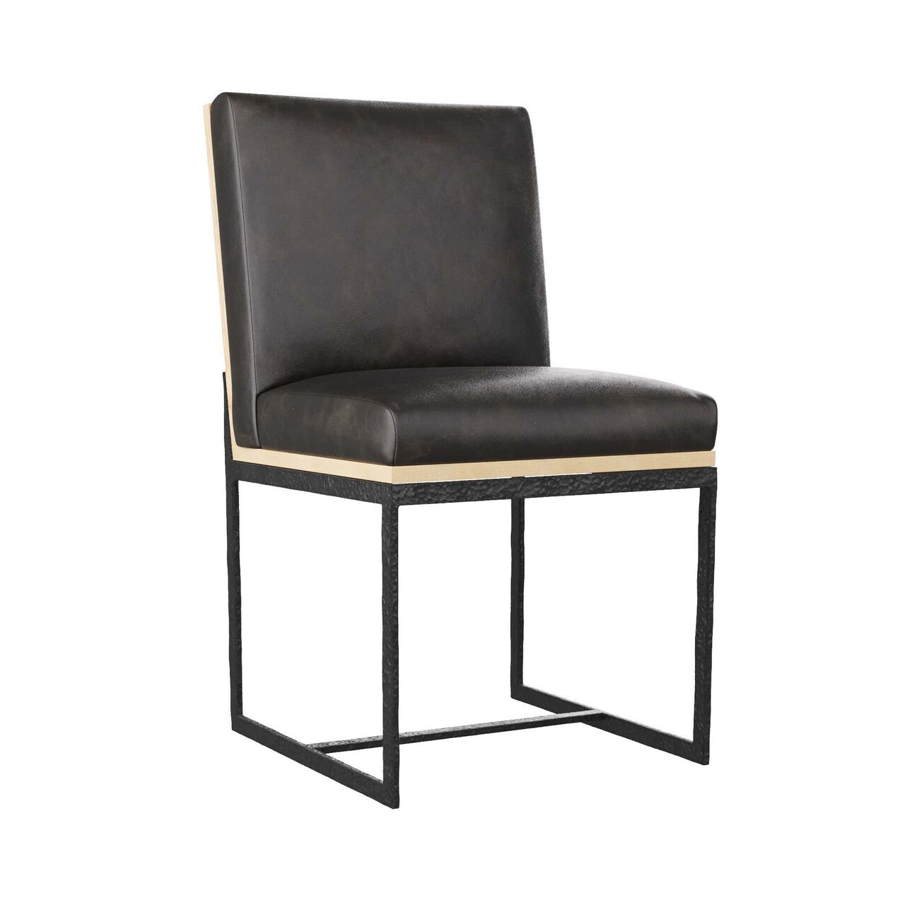 Marmont Black Upholstered Leather Dining Chair