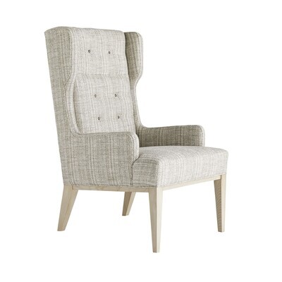 Platinum Tweed Tufted Wingback Chair