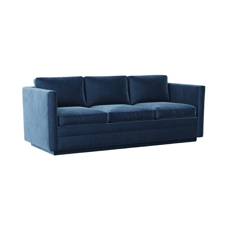 3-Seater Indigo Velvet Sofa