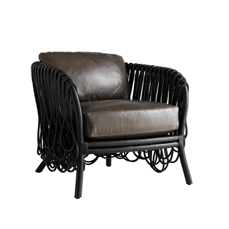 Strata Black Rattan Lounge Chair