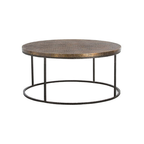 Nixon Round Coffee Table with Wood Top