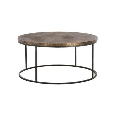 Nixon Round Coffee Table with Wood Top