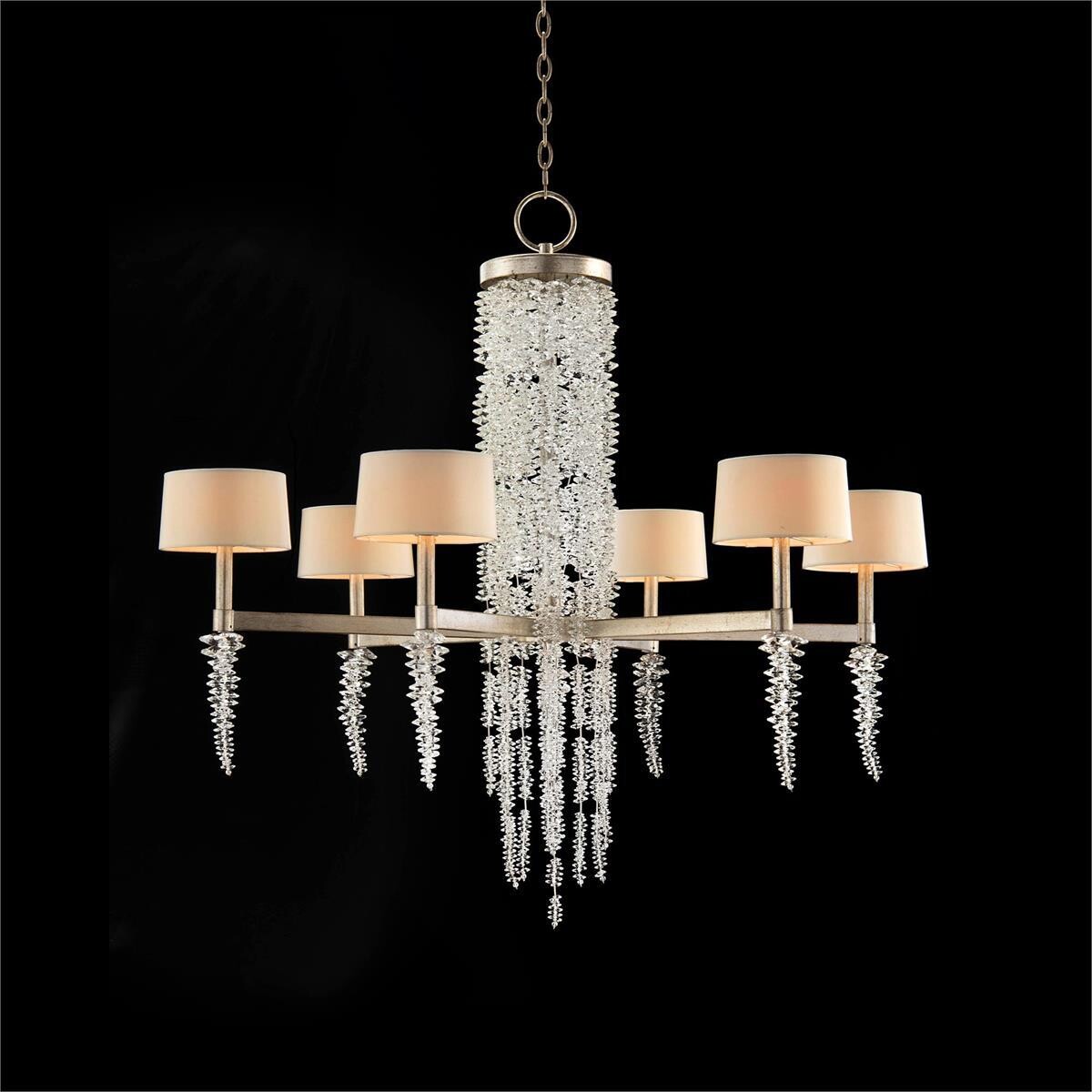 Cascading Crystal Waterfall Six-Light Chandelier