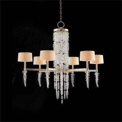 Cascading Crystal Waterfall Six-Light Chandelier