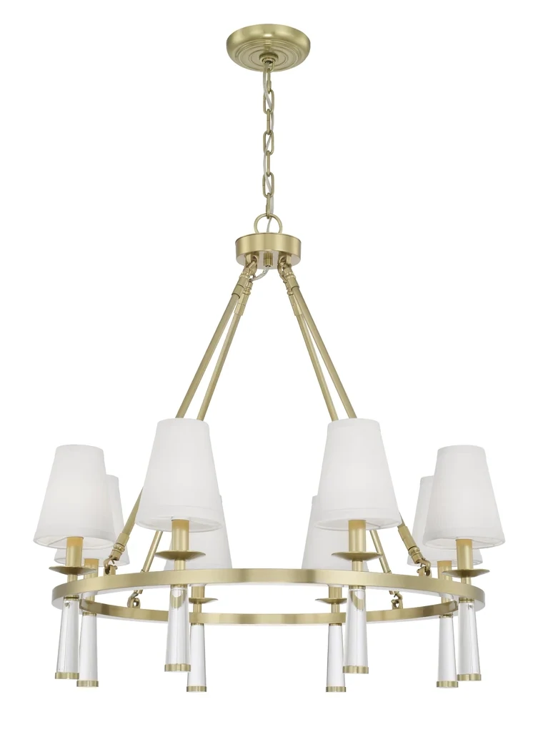 Classic 8-Light Wagon Wheel Chandelier