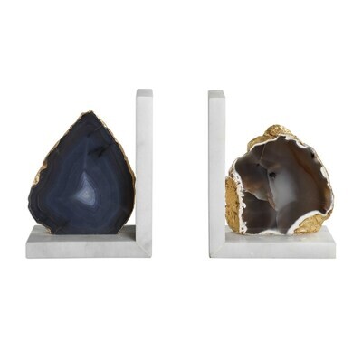 Set of 2 Agate Bookends