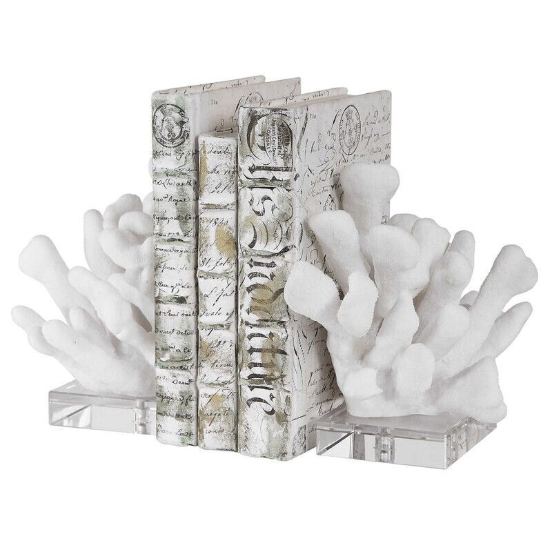 Set of 2 Faux Coral Bookends