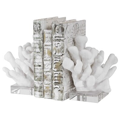 Set of 2 Faux Coral Bookends