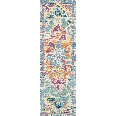 Multi Color 8 Ft Wool Runner Rug