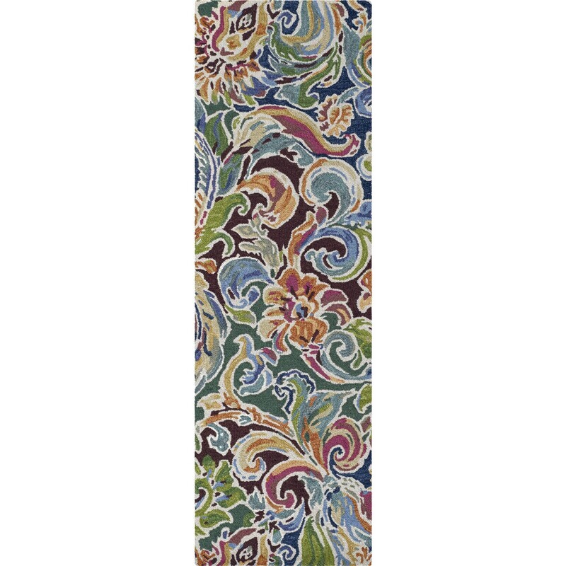 Stained Glass Wool Runner Rug - 2'6" x 8' - Non-Slip