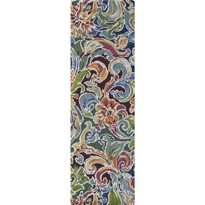 Stained Glass Wool Runner Rug - 2'6" x 8' - Non-Slip