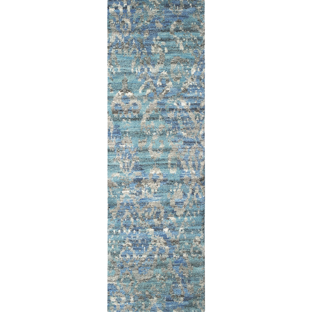 8 Ft Navy Tribal Runner Rug