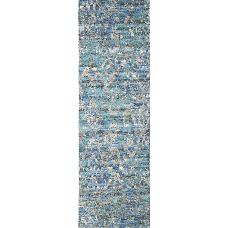8 Ft Navy Tribal Runner Rug