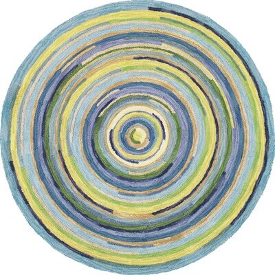 Geometric 9 Ft Round Area Rug