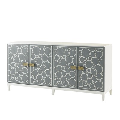 Modern 74-Inch Blue and White Media Cabinet