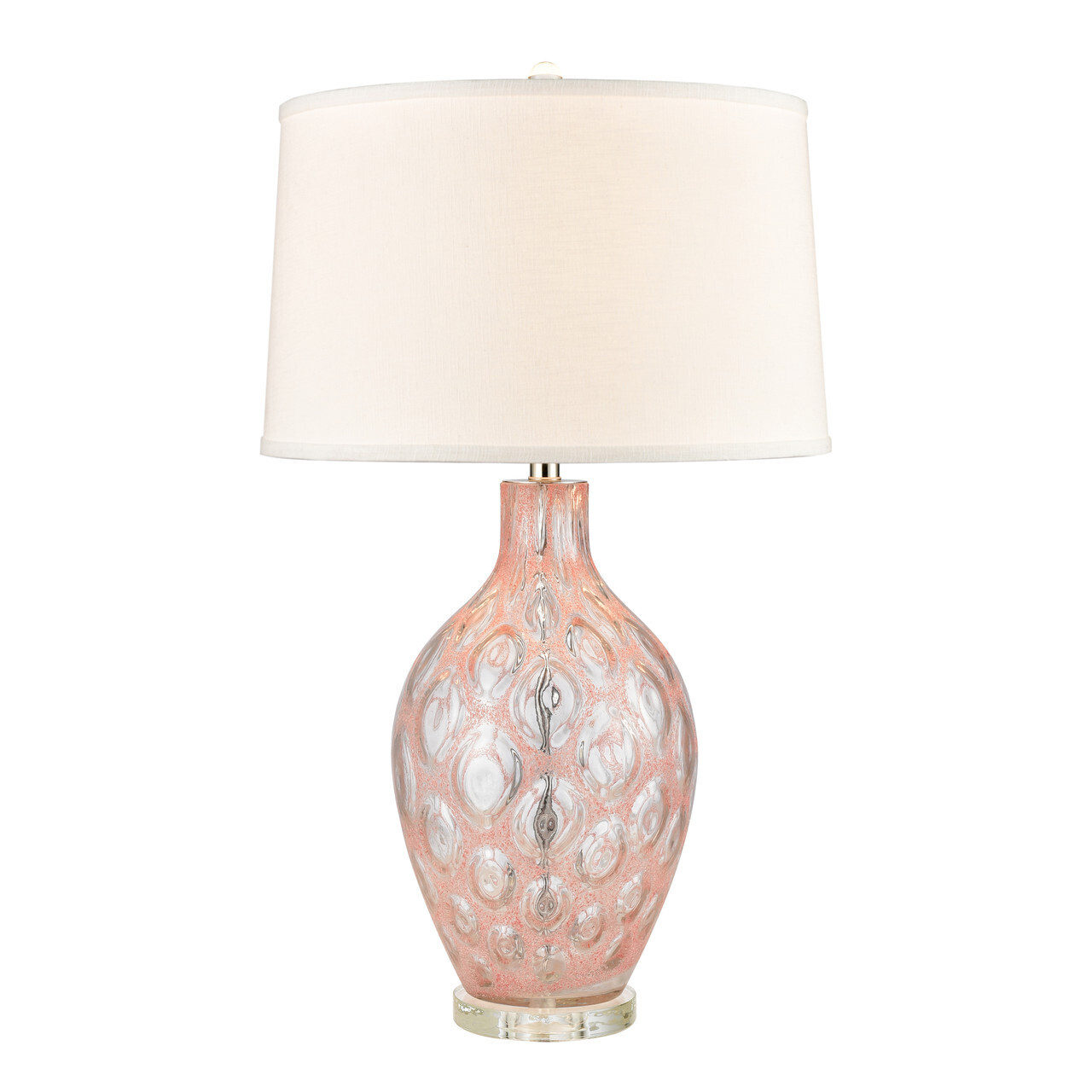 Pink Bubble Art Glass Lamp