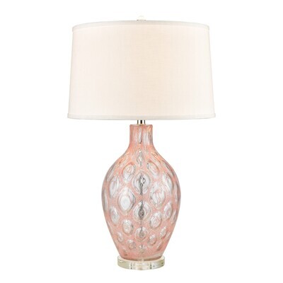 Pink Bubble Art Glass Lamp