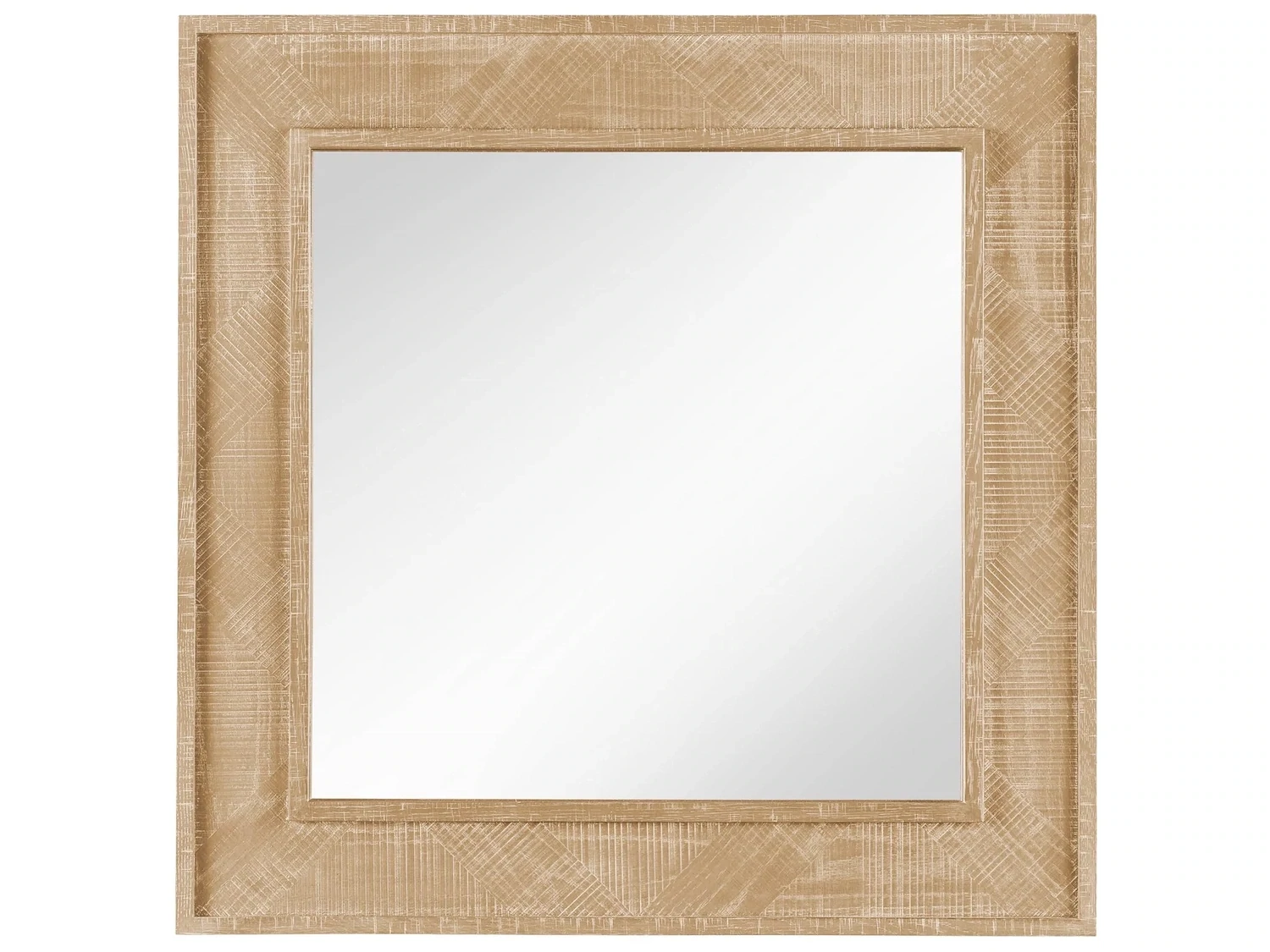 Natural Solid Oak Framed Square Mirror