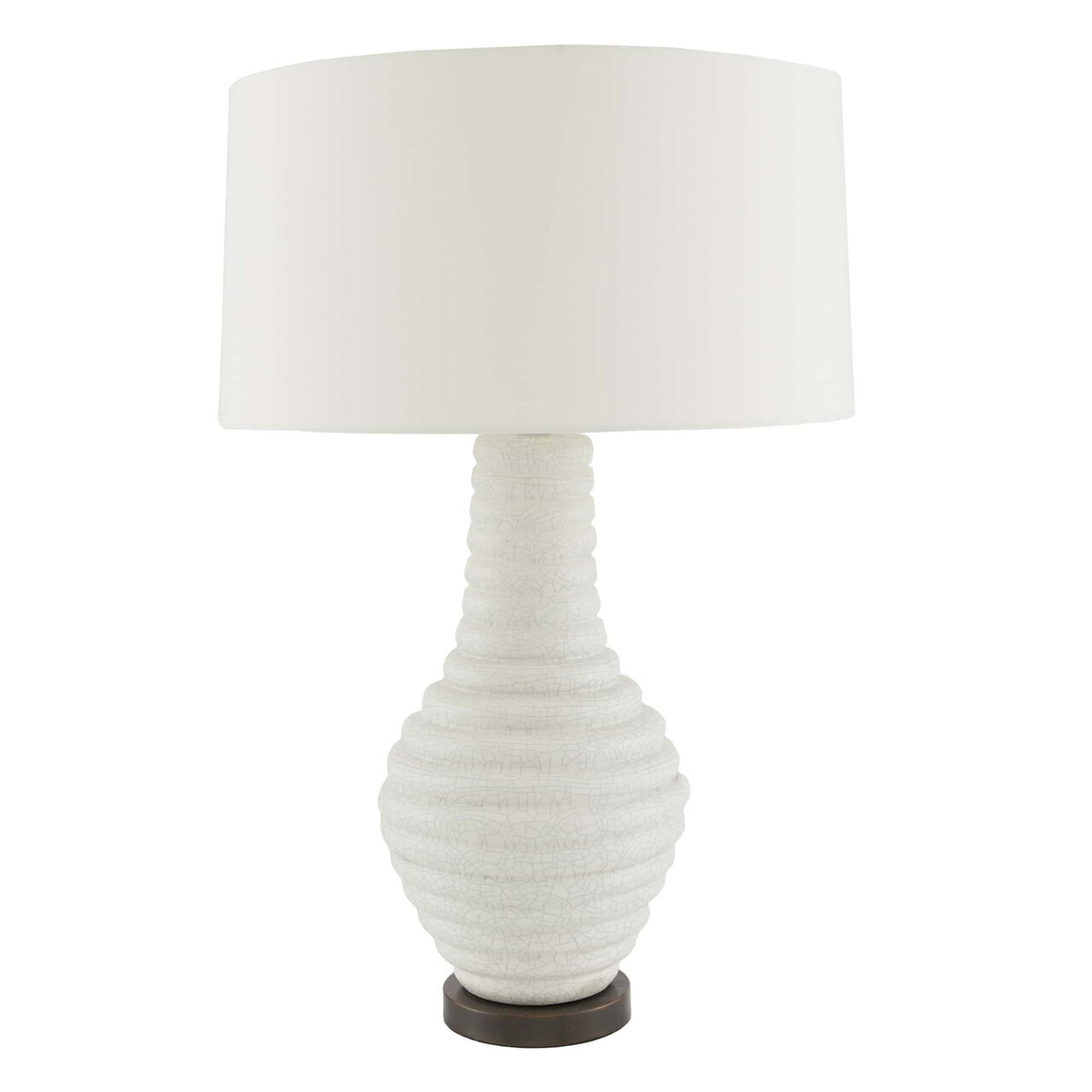 Ivory Stained Crackle Ceramic Lamp