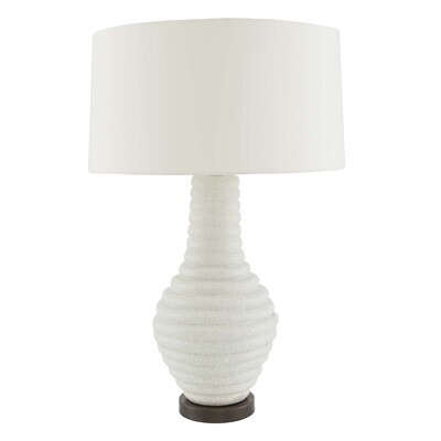Ivory Stained Crackle Ceramic Lamp