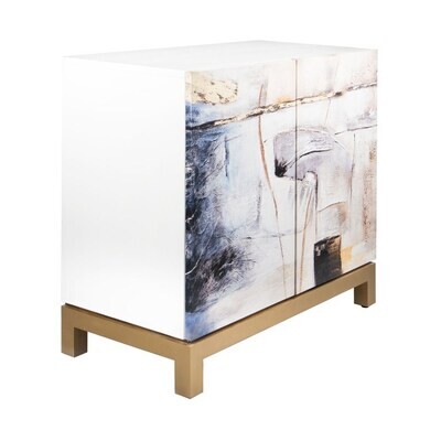 Abstract 2-Door Accent Cabinet